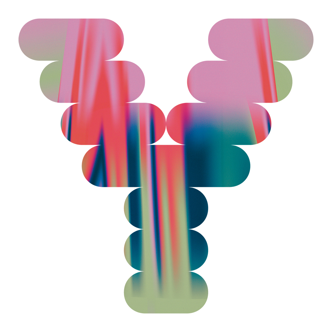 Y-festivaalin logo, joka muodostuu värikkäästä Y-kirjaimesta